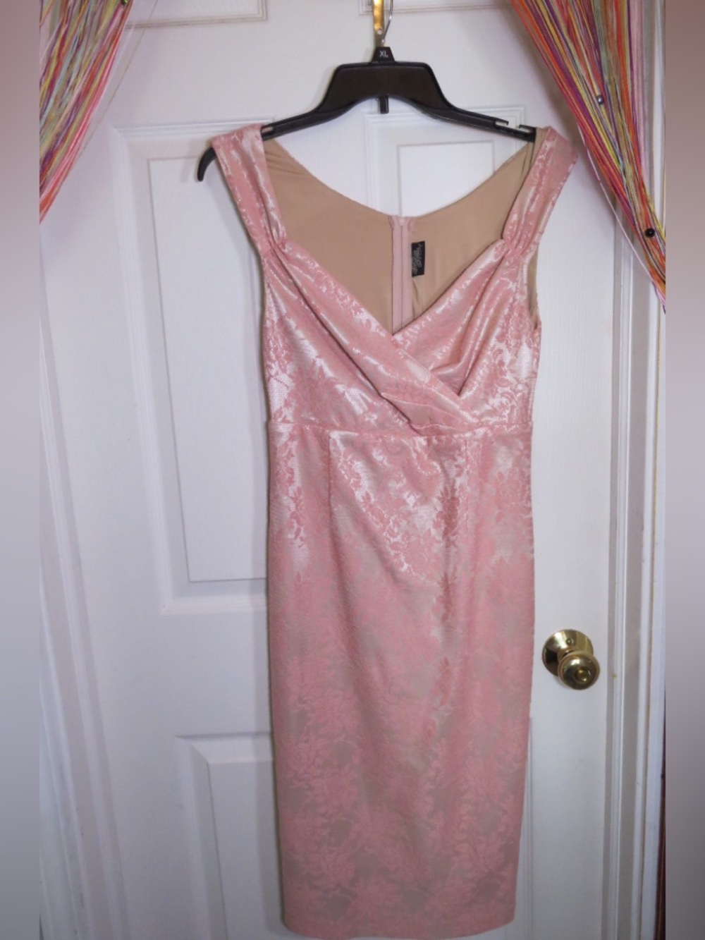 RockSteady Dusty Pink Sleeveless Jacquard Midi Dress